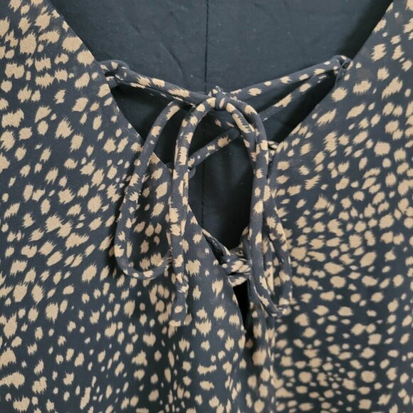 BOHO Medium Blouse By Together Hi-Low Hem animal print puff sleeve flowy EUC - Picture 4 of 14